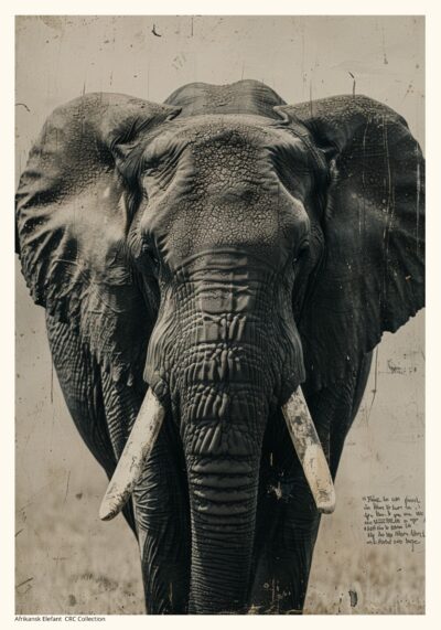 Afrikansk Elefant Svartvit Poster