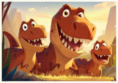 Familjen-T-Rex-Poster