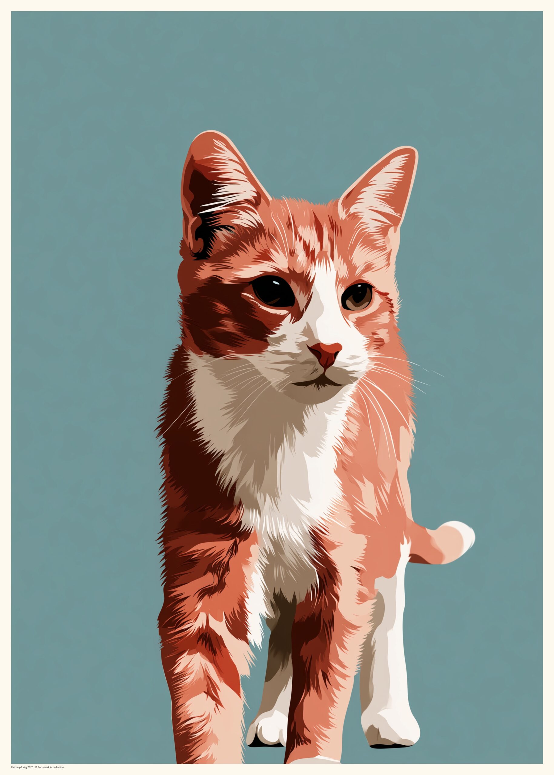 Katten på Väg – AI-poster ur kollektionen Mule