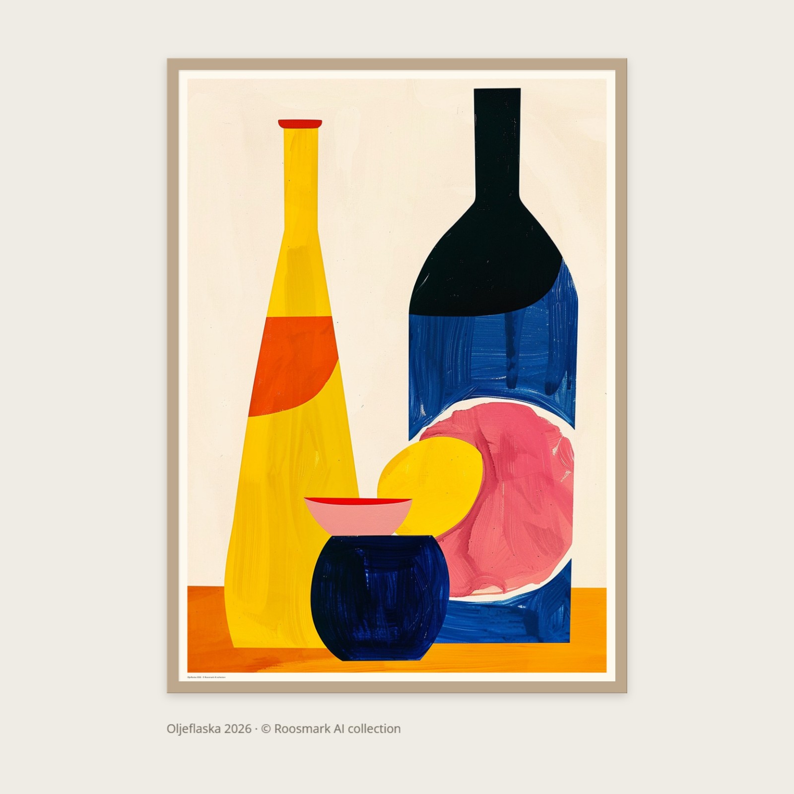 Oljeflaska – AI-posters av Caroline Roosmark